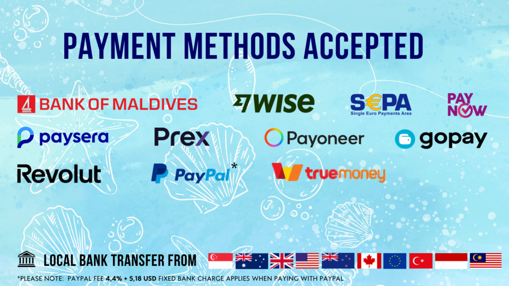 payments methods accepted for speedboats maldives halamaldif.com